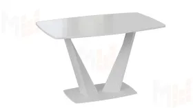 Стол раздвижной Фабио Тип 1 Белый матовый, Стекло глянцевое белое