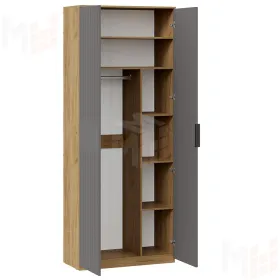 Шкаф комбинированный с 2 дверями Хилтон Исп.2 404.002.000 Графит