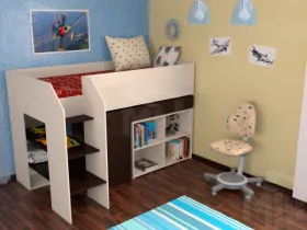Кровать-чердак Теремок-2