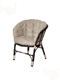 Комплект Багама с диваном и бежевыми ушастыми подушками (полиротанг)