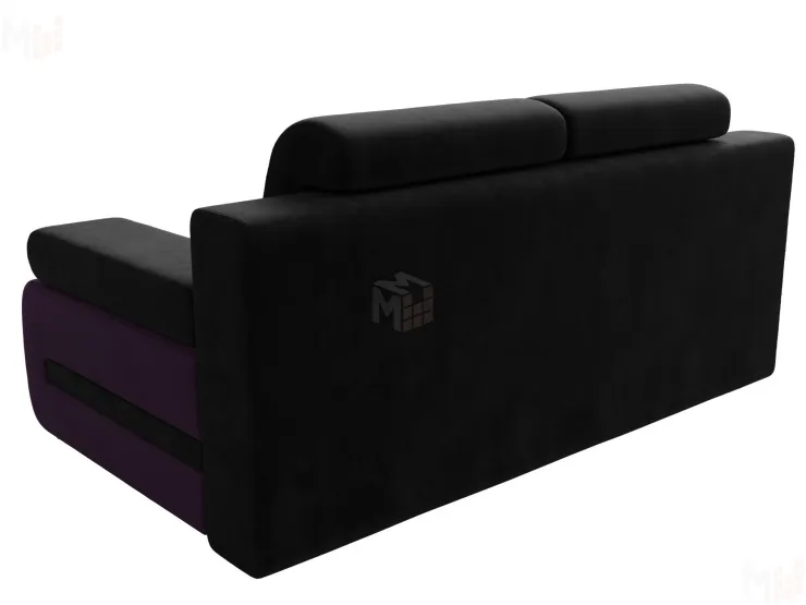 Диван прямой Денвер (Черный\Фиолетовый)