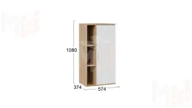 Шкаф настенный Хилтон - 413.27 Дуб Крафт золотой, Белый матовый