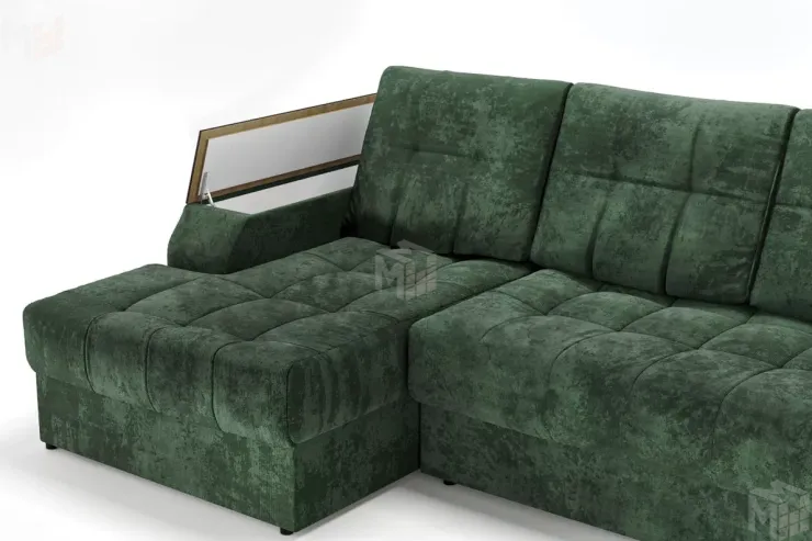 Угловой диван-кровать Лас-Вегас Зеленый левый