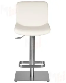 Стул барный DOBRIN ALDO (белый PU P23, основание из нержавеющей стали)