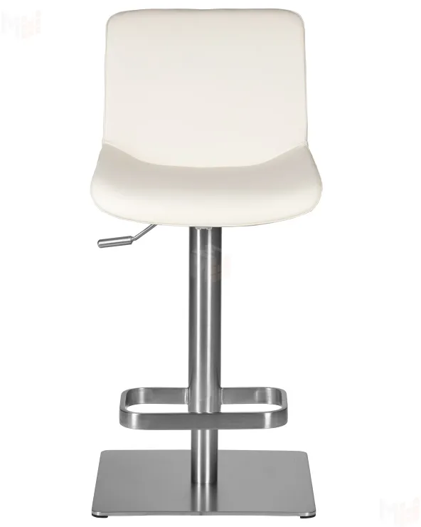 Стул барный DOBRIN ALDO (белый PU P23, основание из нержавеющей стали)