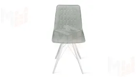 Стул Хьюго К3 Белый матовый, Велюр Confetti Silver