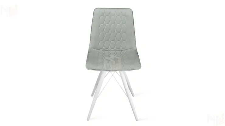 Стул Хьюго К3 Белый матовый, Велюр Confetti Silver