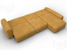 Диван угловой Лига-066 НПБ Лонг угол правый ( BRUT 10 желтый )