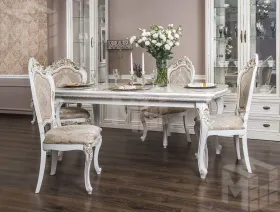 Столовая Натали белый глянец (прямоугольный стол)