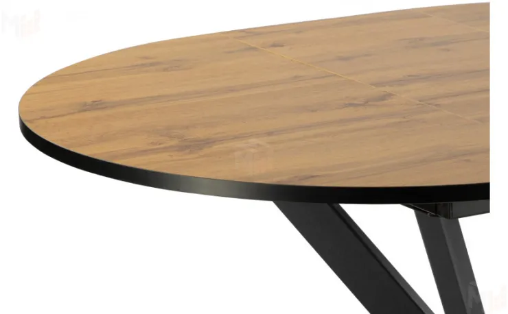 Стол раскладной Вега Лофт D100 Дуб вотан / Черный