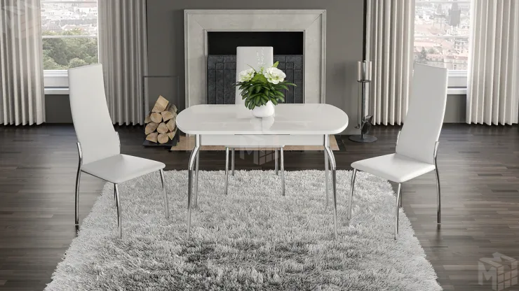 Стул Кредо Хром, к/з Белый 745а