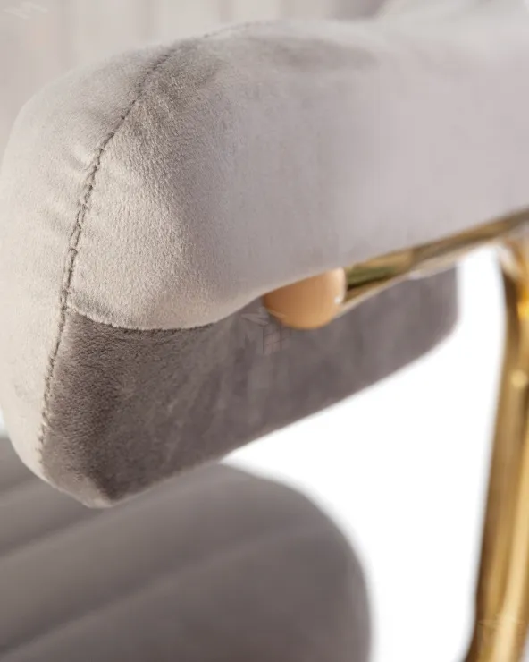 Стул барный DOBRIN CHARLY GOLD (серый велюр (MJ9-75))