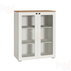 Шкаф витрина Остин 16.394.01 белый шагрень