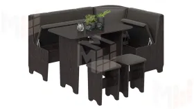 Кухонный уголок Техас Исп.1 Венге, Экокожа коричневая