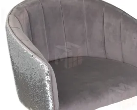 Стул барный DOBRIN DARCY SHINY (серый велюр с серебряными пайетками)