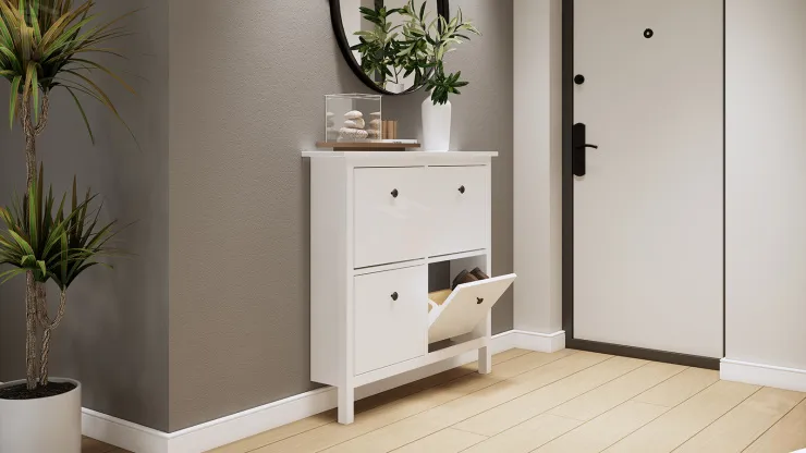 Тумба для обуви из массива Кымор 107 белая