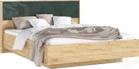 Ирис Кровать парящая 1,6м (ортопед дерево) (Браш Мени Грин/Дуб Крафт, Дуб Крафт)