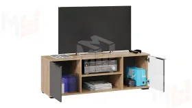 Тумба под ТВ Хилтон Исп.2 - 413.12 Дуб Крафт золотой, Графит матовый