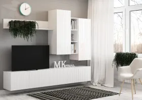 Гостиная Сканди (белый/белый глянец)