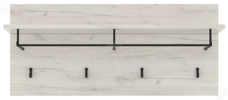 Вешалка ГРЕТТА  900  с полкой Дуб Крафт белый