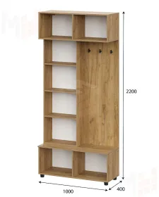 Вешалка Милан (исполнение 2) Дуб Золотой/Белый Матовый