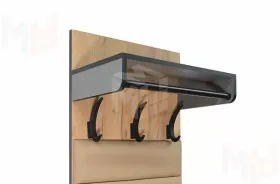 Вешалка настенная  Ольга-Лофт 6.1 Дуб Крафт Золотой/Темно-Серый