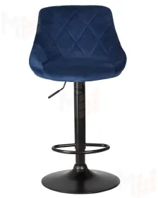 Стул барный DOBRIN LOGAN BLACK (синий велюр (MJ9-117))