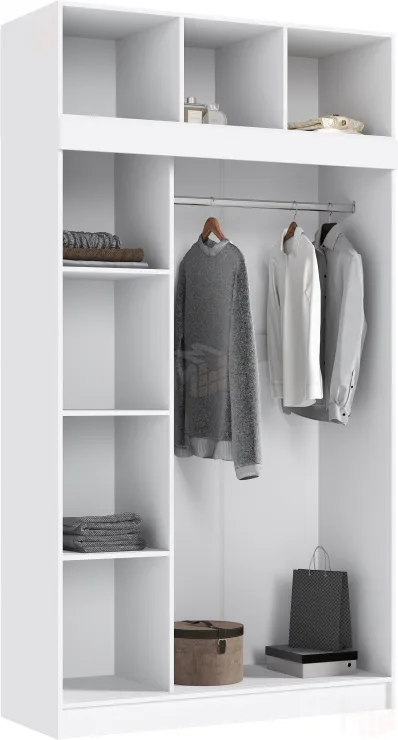 Шкаф-купе с антресолью Роджина/Бася (белый/белый)