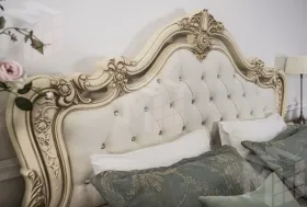 Кровать Мона Лиза 180х200 см с мягким изголовьем крем