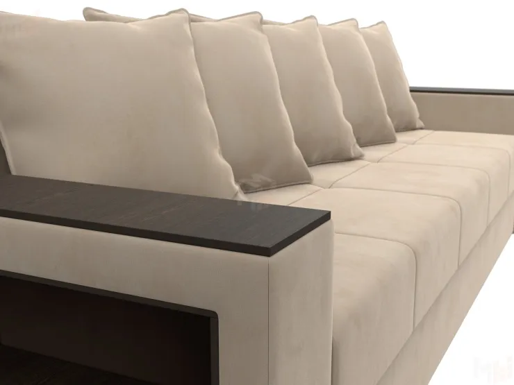 Диван прямой Дубай Лайт полки слева ( Бежевый )