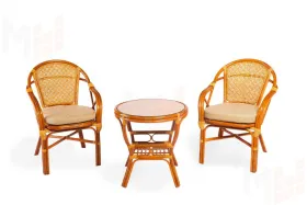 Комплект мебели из ротанга "Петани дуэт": два кресла и круглый столик 