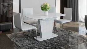 Стол раздвижной «Честер» Тип 2 Белый, Стекло белый глянец (оптивайт)