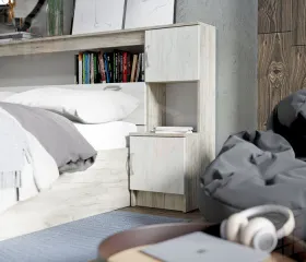 Спальный гарнитур Басса дуб крафт серый - белый комплект 1