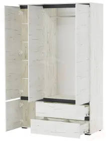  Шкаф ГРЕТТА 4С2Я  Дуб Крафт белый-Антрацит