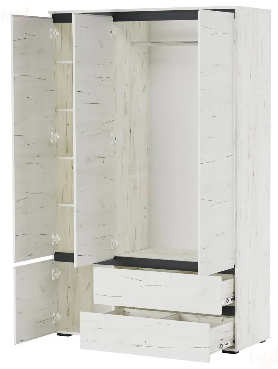  Шкаф ГРЕТТА 4С2Я  Дуб Крафт белый-Антрацит