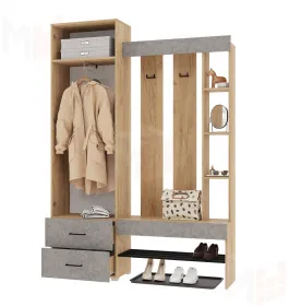 Прихожая Домино (крафт золотой/бетон)