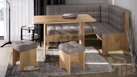 Кухонный уголок Флорида Дуб Крафт золотой, Микровелюр Wellmart Latte