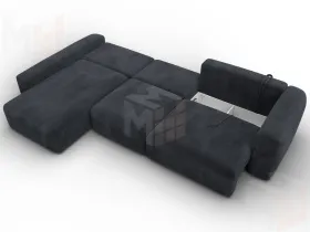 Диван угловой Лига-066 НПБ Лонг угол левый ( TOWER 11 темно-серый )