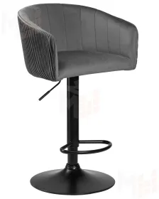 Стул барный DOBRIN DARCY BLACK (серый велюр (1922-19))