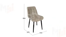 Стул BOSTON Черный муар, Велюр V005 светло-бежевый