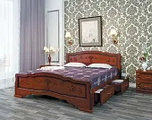 Кровать из массива Карина-6 с ящиками (160*200)