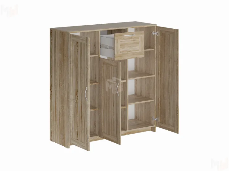 Тумба Сириус 3 двери 1 ящик 117*123 сонома