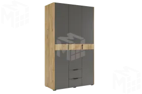 Шкаф трехдверный Адам  дуб крафт золотой/графит