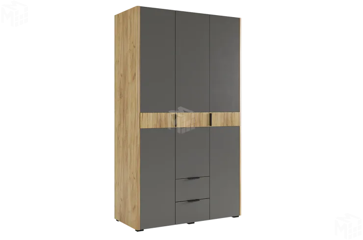 Шкаф трехдверный Адам  дуб крафт золотой/графит