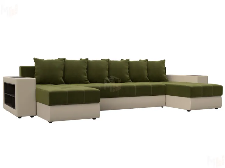 Диван П-образный Дубай полки слева