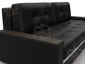 Диван прямой с декором Лига-096 НПБ ( Черный\Белый )