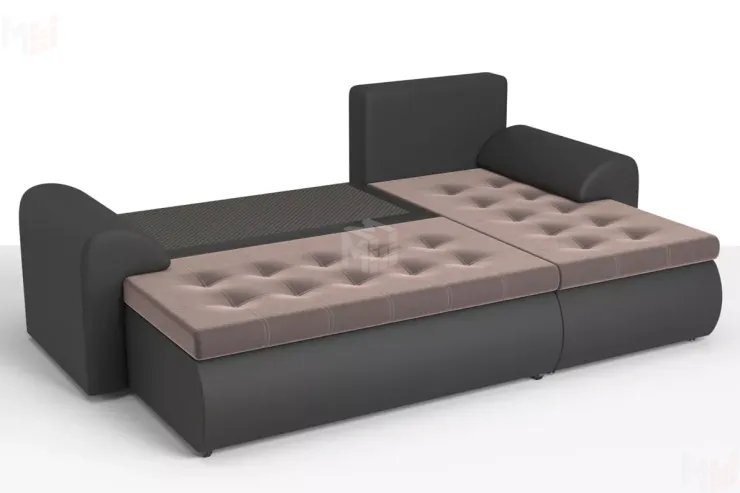 Угловой диван Ванкувер (правый)  Коричневый, Черный