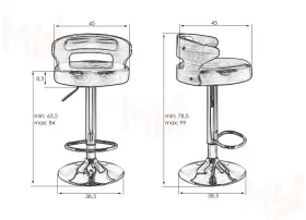 Стул барный DOBRIN FRED (натуральное дерево, кремовый)