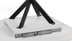 Стол обеденный раздвижной Лиссабон Тип 1 Черный муар, Белый