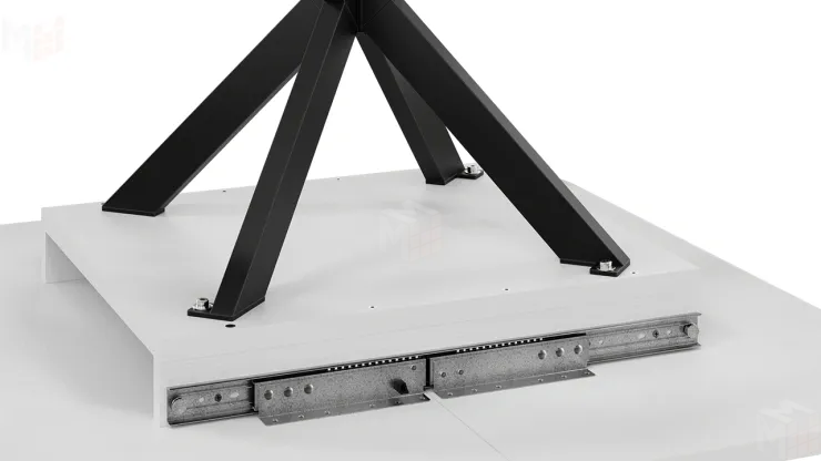 Стол обеденный раздвижной Лиссабон Тип 1 Черный муар, Белый